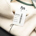 Mutma Alo Beige Ribbed Zip Front Cardigan Medium Photo 3