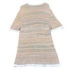 ZARA Knit Dress Womens XL Multicolor Striped Midi Short Sleeve Chic Boho Work Photo 2