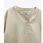 ZARA  Linen Button Up Top Photo 3