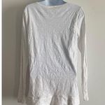 Sundance White Long Sleeve Scoop Neck Top Small 100% Cotton Layered Hem Photo 5