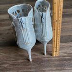 Bommilel sz 8 silver shinny glitter‎ cutout ankle Y2K open toe heels Photo 3