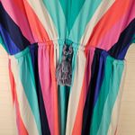 NWOT Cabana Life Womens Cabana Stripes Tie Waist UPF 50+ Midi Dress‎ S/M Photo 2