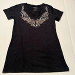 Leesburg Bikefest Women Size Medium Black Short Sleeve Shirt Fitted Biker V Photo 0