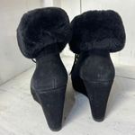 LK Bennett NWT L.K. Bennett Cecily Suede Shearling Ankle Wedge Boots Black Women's 38.5 Photo 4