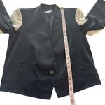 Helmut Lang Black & White Semi Cropped Structured Blazer Linen Blend 4 Designer Photo 15