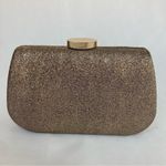 Kate Landry Metallic Glittering Gold Bronze Clutch w/ Chain Shoulder Strap Photo 1