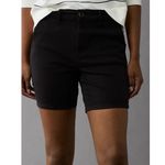 Brand New American Eagle Women's Size 2 Skinny Bermuda Super Stretch Shorts Black Photo 1