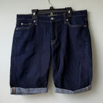 7 For All Mankind  Womens Denim Bermuda Shorts Dark Wash‎ Size 32 Photo 0