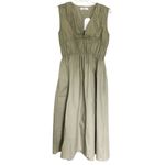 Mod Ref  Sage Green Poplin Sleeveless Midi Dress with Pockets Size Small Photo 4