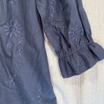 Abercrombie & Fitch Off the Shoulder Blue Embroidered Loose Fit Dress Small Photo 5