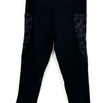 Zyia  active size medium‎ 6 8 black athletic leggings with side pockets camo Photo 0