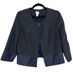 Chico's Chico’s Blue and Silver Tweed Cropped Blazer - Size 1 (M) Photo 0