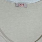 Scandal Made in Italy Cream Long Sleeve Top Sequin Ruffle Hem Lagenlook Size M Size M Photo 3