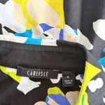 Carlisle Womens Button Down Blouse Size 6 Cotton Sleeveless Abstract Print Color Photo 4