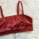 Aerie NWT Satin Unlined Deep Red Bralette - Size: Large Photo 1