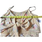 No Boundaries  Yellow Floral Smocked Tie Front Back Cut Out Summer Jumpsuit L NWT Photo 9