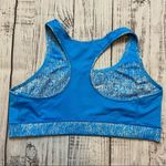 Nike Dri-Fit Blue with Gray Just Do It Scribbles Sports Bra. Size XLARGE. EUC Photo 2
