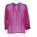 Anthropologie  Blouse Womens 00 Petite Whimsigoth Western Coquette Y2K Sheer Goth Photo 4