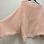Anna Grace Batwing Sweater, Light Pink & White | Size L Photo 2