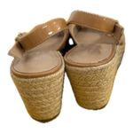 Arturo Chiang  Wedge Straw Heels Tan Patent Leather Open Toe Sling Back 9.5 Women Photo 2