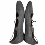 Earthies Essen Ballet Flat Shoes Womens 12 B Gray Suede Elastic Strap Feminine Photo 6