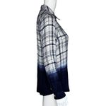 Tolani  Shirt Womens Small White‎ Blue Plaid Dip Dye Preppy Cabincore Campcore Photo 1