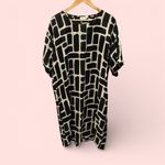 Cute Masai oversized shirt dress monochrome brick cow print sheer flowy Scandi Black Size M Photo 1