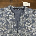 Lands' End NWT Floral Denim Short Sleeve Top shirt Blouse Small Photo 1