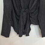 Princess Polly  NEW Everleigh Black Front Tie Collared Blouse Top Photo 7