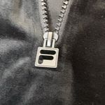 FILA Black Velour Half Zip Hoodie Women’s Small Plush Pullover Athleisure Sporty Photo 6