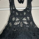 Free People  Intimately Batting My Eyes black crochet halter crop top size XS Photo 3