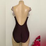 Adore Me  Burgundy and White Swimsuit Photo 4