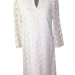 Talbots Floral Lace Overlay Long Sleeve Dress Cream Ivory Size 4 Photo 1