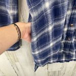 Illa Illa Flannel Shirt Dress Womens Small Blue White Plaid 100% Cotton Pockets Photo 3