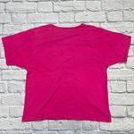 Handmade Vintage Glitter Puffy Paint Floral Logo Short Sleeve Shirt Pink Cropped Size M Photo 5
