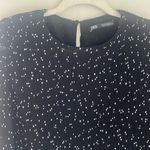ZARA  polka dot blouse black white tie sleeves size medium crepe Photo 7