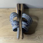 Madden Girl  Womens 9.5 Blue Embellished Slide Sandals Pearl Rhinestone Beach Photo 6