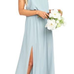 Show Me Your Mumu  Bridesmaid Heather Halter Dress in Silver Sage Crisp Size XXL Photo 0