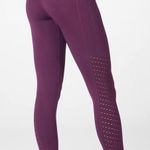 Fabletics  synch leg high waisted yoga gym perforated leggings Sz small burgundy Photo 0