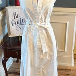 SheIn White Cotton Shirt Dress Midi New Photo 3