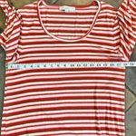 Loft Brown Pink Red Striped Stretch Long Sleeve Top XL Photo 5