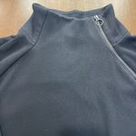 Athleta Cozy Karma Asymmetric Sweatshirt Dress Womens Size Large Black Mock Neck Photo 12