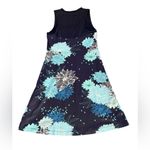 Title Nine  Floral Sleeveless Dress Blue Tones Built In Bra Womens Size Small Photo 1