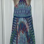 My Michelle NWT My Michele Bohemian Asymmetrical Abstract Pattern Spaghetti Strap Dress Sz M Photo 5