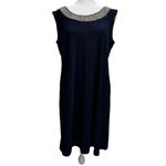 R & M Richards  Navy Blue Dress with Rhinestones & Sheer Cardigan Formal Wedding Photo 7