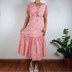 Love Shack Fancy  Pink Floral Midi Dress Photo 1