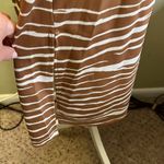 A New Day brown white midi side slits double v-neckline zebra print slip dress Photo 15