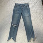 Free People  - Chewed Up Mid Rise Straight Leg Denim Jeans 25 Photo 2