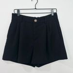 Vince High Rise Pleated Front Short in Black size 6 Photo 1