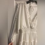 Luxe  Boutique White Textured Mini Dress W/ Shimmer Size Large Photo 1